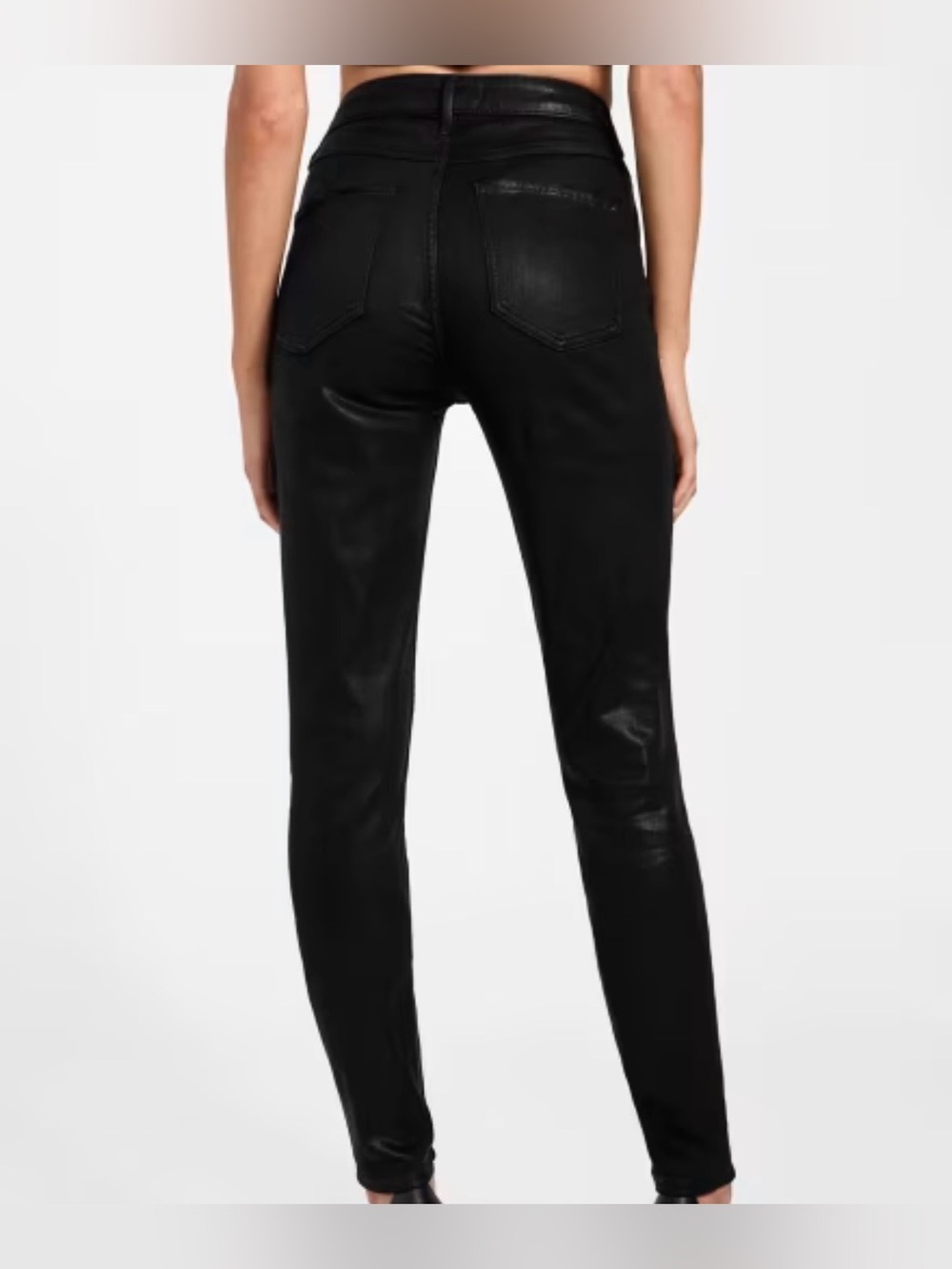GUESS Black Coated Skinny Jeans High Rise Curvy NWT Size 24 - Picture 10 of 10